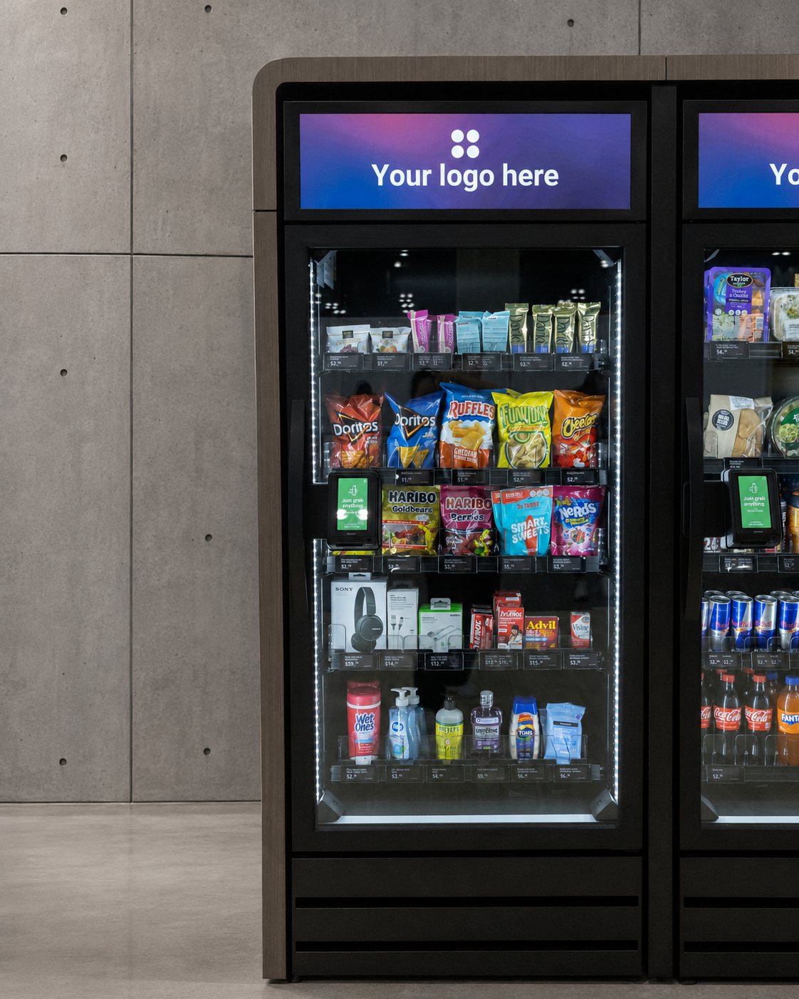 Smart Store digital topper showing 'Your logo here'